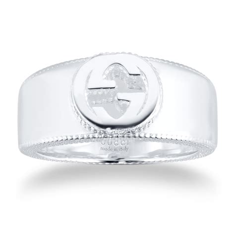 mens gucci interlocking g ring|gucci heart and cross ring.